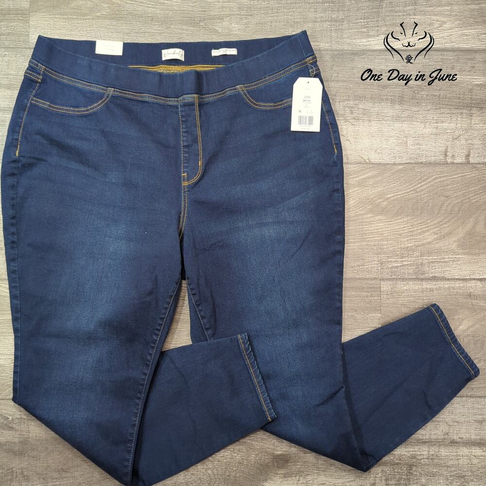 Wonderly Plus Size Pull On Super Skinny Jeans Size 20W